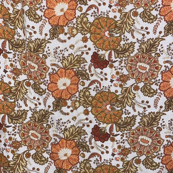 •CYNTHIA ROWLEY•BOHO IVORY FLORAL SMOCKING SHOULDER V NECK TANK TOP MEDIUM EUC - Picture 4 of 7